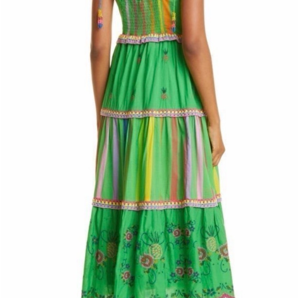 FARM Rio Green Floral & Striped Maxi Dress - Picture 4 of 6